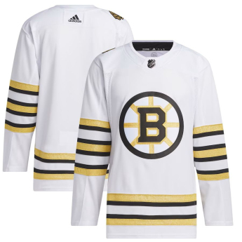 Boston Bruins hoki mez adidas White 100th Anniversary Primegreen Authentic Jersey