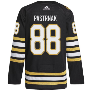 Boston Bruins hoki mez David Pastrnak #88 adidas Black 100th Anniversary Primegreen Authentic