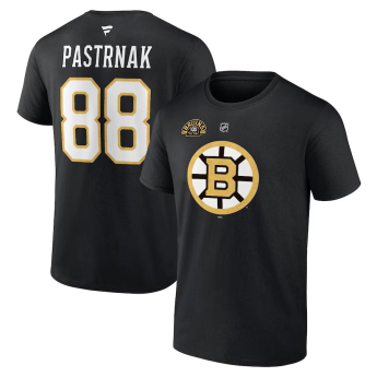 Boston Bruins férfi póló 100th Anniversary Stack Logo Name & Number