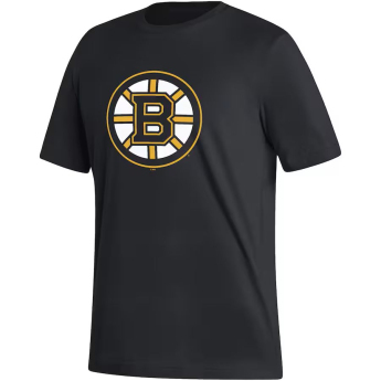 Boston Bruins férfi póló #88 David Pastrňák adidas Fresh Name & Number black
