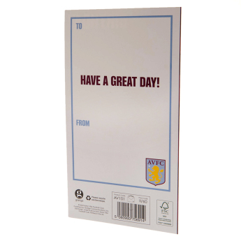 Aston Villa születésnapi köszöntő Crest Birthday Card