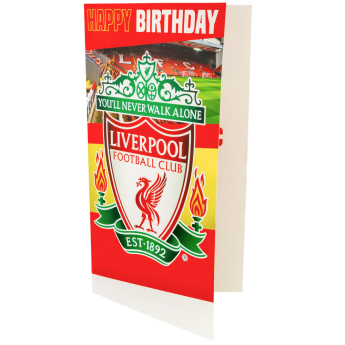 FC Liverpool születésnapi képeslap matricákkal Personalised Birthday Card