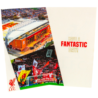 FC Liverpool születésnapi képeslap matricákkal Personalised Birthday Card