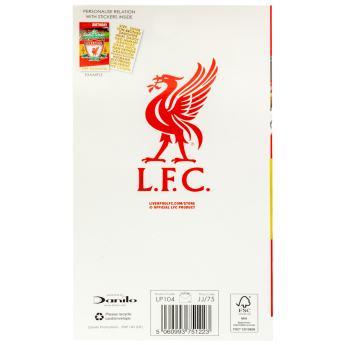 FC Liverpool születésnapi képeslap matricákkal Personalised Birthday Card