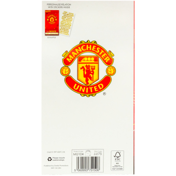 Manchester United születésnapi képeslap matricákkal Personalised Birthday Card