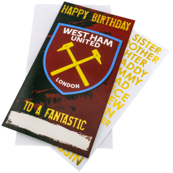 West Ham United születésnapi köszöntő Personalised Birthday Card