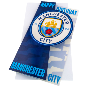 Manchester City születésnapi köszöntő Crest Birthday Card
