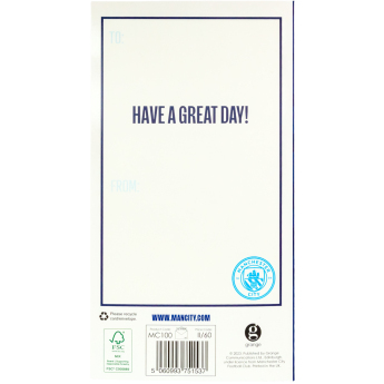 Manchester City születésnapi köszöntő Crest Birthday Card