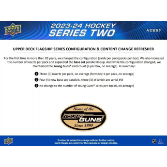 NHL dobozok NHL hokikártyák 2023-24 Upper Deck Series 2 Blaster Box
