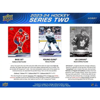 NHL dobozok NHL hokikártyák 2023-24 Upper Deck Series 2 Blaster Box