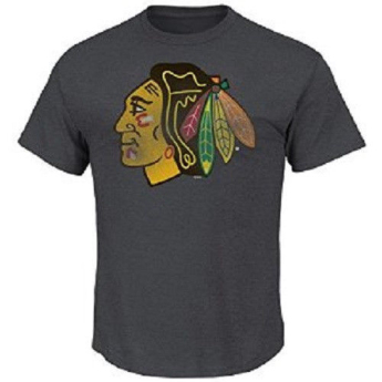 Chicago Blackhawks férfi póló Raise the Level grey