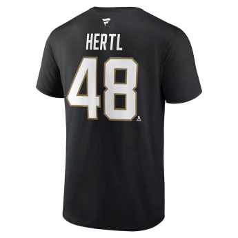 Vegas Golden Knights férfi póló #48 Tomáš Hertl Black Authentic Stack Name & Number