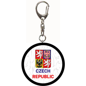 Jégkorong képviselet kulcstartó Czech Republic minipuk logo white