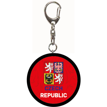 Jégkorong képviselet kulcstartó Czech Republic minipuk logo red