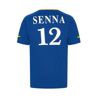 Ayrton Senna férfi póló Stripe Sports blue 2024