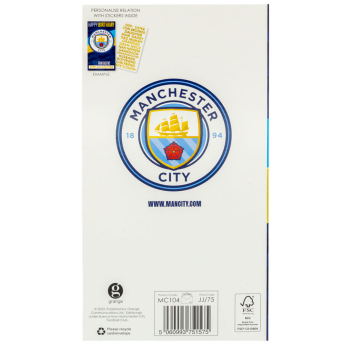 Manchester City gratuláció Personalised Birthday Card