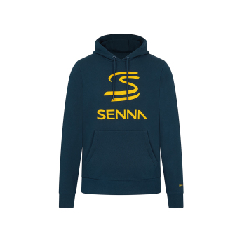 Ayrton Senna férfi kapucnis pulóver Logo navy 2024