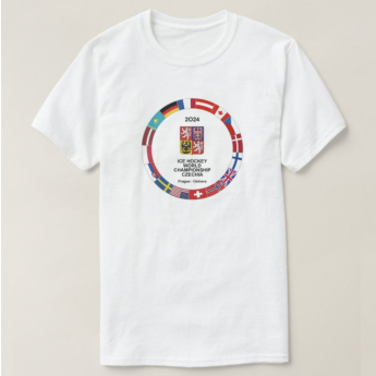 Jégkorong képviselet gyerek póló Ice Hockey World Championship Czechia MS 2024 White