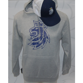 Jégkorong képviselet férfi kapucnis pulóver Czech Ice Hockey grey logo lion patina