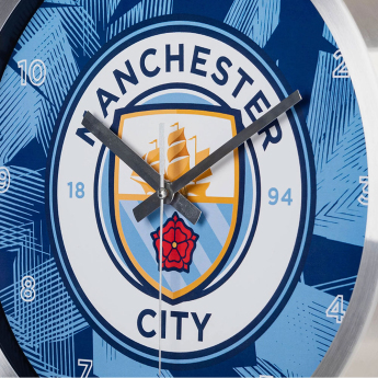 Manchester City falióra Geo Metal Wall Clock