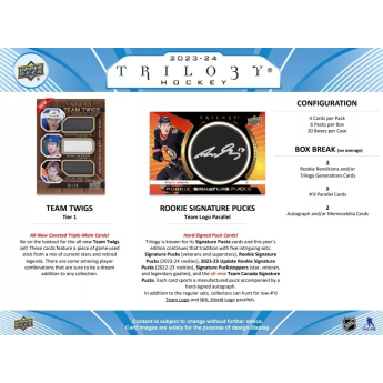 NHL dobozok NHL hokikártyák 2023-24 Upper Deck Trilogy Hobby Box