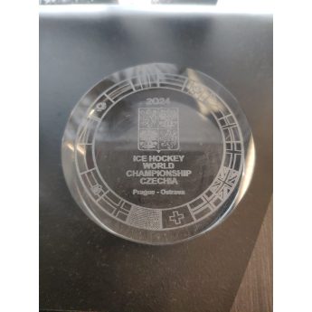 Jégkorong képviselet üveg korong Ice Hockey World Championship Czechia MS 2024