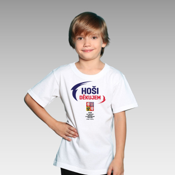 Jégkorong képviselet gyerek póló HOŠI DĚKUJEM Ice Hockey World Championship Czechia MS 2024 White