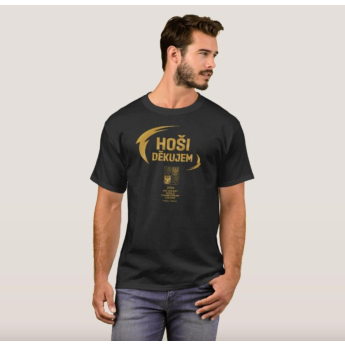 Jégkorong képviselet férfi póló HOŠI DĚKUJEM Ice Hockey World Championship Czechia MS 2024 GOLD EDITION Black