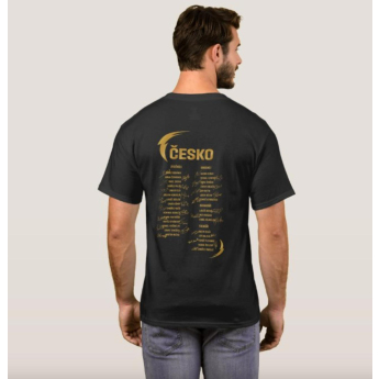 Jégkorong képviselet férfi póló HOŠI DĚKUJEM Ice Hockey World Championship Czechia MS 2024 GOLD EDITION Black