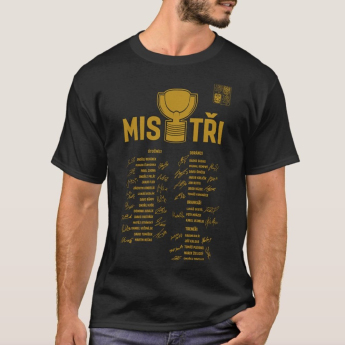 Jégkorong képviselet férfi póló MISTŘI Ice Hockey World Championship Czechia MS 2024 GOLD EDITION Black