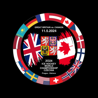 Jégkorong képviselet korong Ice Hockey World Championship Czechia MS 2024 Dueling 11.5.2024 Great Britain vs. Canada