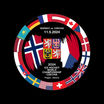 Jégkorong képviselet korong Ice Hockey World Championship Czechia MS 2024 Dueling 11.5.2024 Norway vs. Czechia