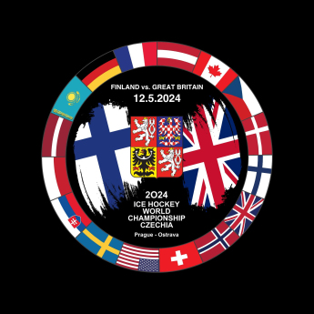 Jégkorong képviselet korong Ice Hockey World Championship Czechia MS 2024 Dueling 12.5.2024 Finland vs. Great Britain