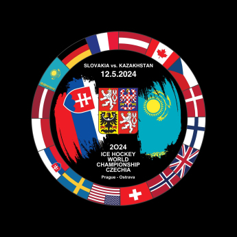 Jégkorong képviselet korong Ice Hockey World Championship Czechia MS 2024 Dueling 12.5.2024 Slovakia vs. Kazakhstan