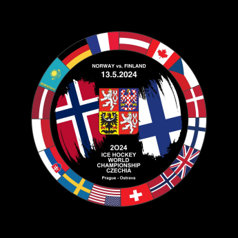 Jégkorong képviselet korong Ice Hockey World Championship Czechia MS 2024 Dueling 13.5.2024 Norway vs. Finland
