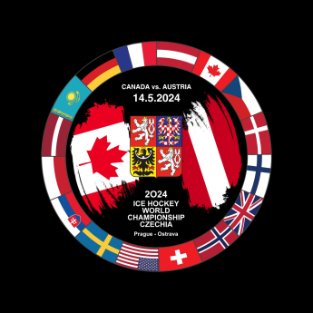 Jégkorong képviselet korong Ice Hockey World Championship Czechia MS 2024 Dueling 14.5.2024 Canada vs. Austria