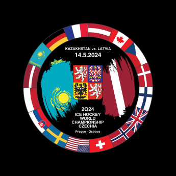 Jégkorong képviselet korong Ice Hockey World Championship Czechia MS 2024 Dueling 14.5.2024 Kazakhstan vs. Latvia