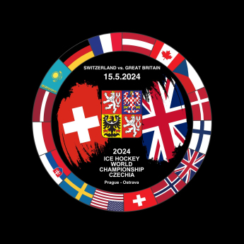 Jégkorong képviselet korong Ice Hockey World Championship Czechia MS 2024 Dueling 15.5.2024 Switzerland vs. Great Britain