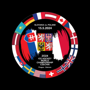 Jégkorong képviselet korong Ice Hockey World Championship Czechia MS 2024 Dueling 15.5.2024 Slovakia vs. Poland