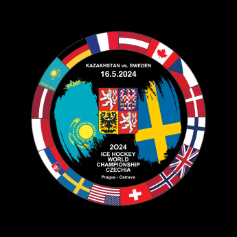 Jégkorong képviselet korong Ice Hockey World Championship Czechia MS 2024 Dueling 16.5.2024 Kazakhstan vs. Sweden