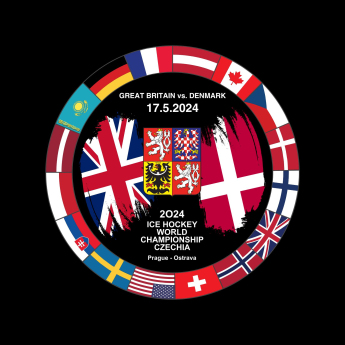 Jégkorong képviselet korong Ice Hockey World Championship Czechia MS 2024 Dueling 17.5.2024 Great Britain vs. Denmark