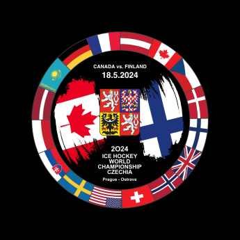 Jégkorong képviselet korong Ice Hockey World Championship Czechia MS 2024 Dueling 18.5.2024 Canada vs. Finland