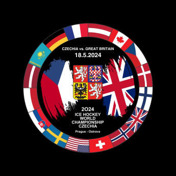 Jégkorong képviselet korong Ice Hockey World Championship Czechia MS 2024 Dueling 18.5.2024 Czechia vs. Great Britain