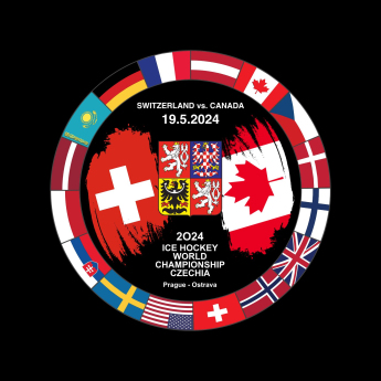 Jégkorong képviselet korong Ice Hockey World Championship Czechia MS 2024 Dueling 19.5.2024 Switzerland vs. Canada