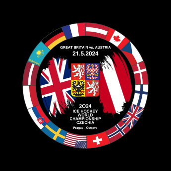 Jégkorong képviselet korong Ice Hockey World Championship Czechia MS 2024 Dueling 21.5.2024 Austria vs. Great Britain
