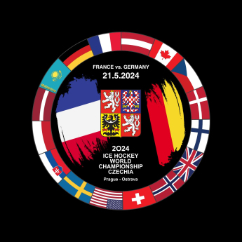 Jégkorong képviselet korong Ice Hockey World Championship Czechia MS 2024 Dueling 21.5.2024 France vs. Germany