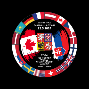Jégkorong képviselet korong Ice Hockey World Championship Czechia MS 2024 Dueling 23.5.2024 Canada vs. Slovakia