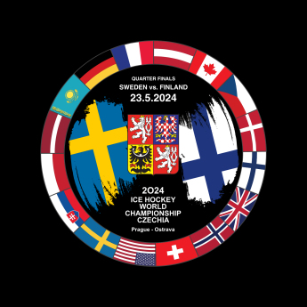 Jégkorong képviselet korong Ice Hockey World Championship Czechia MS 2024 Dueling 23.5.2024 Sweden vs. Finland