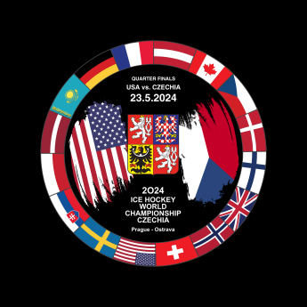 Jégkorong képviselet korong Ice Hockey World Championship Czechia MS 2024 Dueling 23.5.2024 USA vs. Czechia