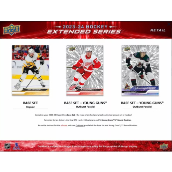 NHL dobozok NHL hokikártyák 2023-24 Upper Deck Extended Series Hockey Blaster Box